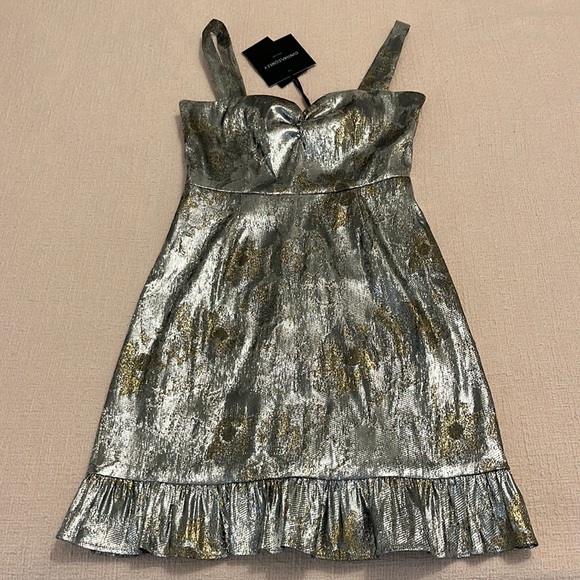Silver dress Cynthia Rowley size 2 New - Picture 3 of 10